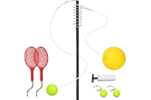 Tether Tennis Set – Adjustable Tethered Tennis Trainer with Rebound Ball | Portable Practice System for Kids Teens and Adults Solo Tennis Training