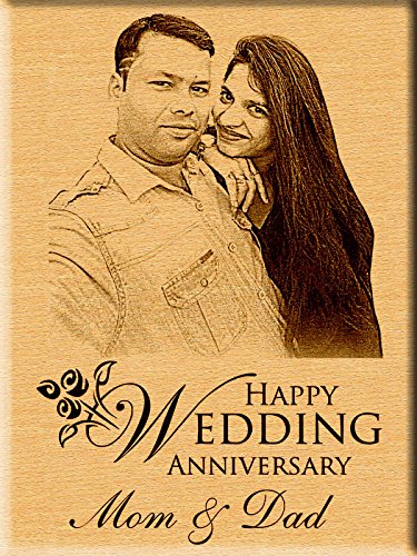 Incredible Gifts India Personalized Wedding Anniversary Gift - Engraved Photo Plaque (7 Inches X 5 Inches)
