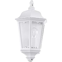 EGLO Außen-Wandlampe Navedo, 1 flammige Außenleuchte, Wandleuchte aus Aluguss und Glas, Farbe: Weiß, Fassung: E27, IP44