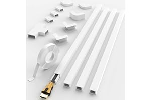 MUDEELA Small Self-Adhesive Cable Duct White for Hiding Cables Cable Duct Self-Adhesive White for All Power Cables in The Household, Pack of 4