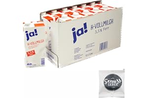 ‎GENUSSLEBEN JA! haltbare Milch 3,5% 12x 1 Liter Gebinde mit Genussleben Versandschutz