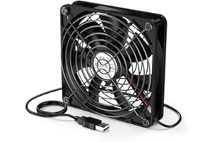 ELUTENG USB Ventilateur 120mm 5v Ventilateurs PC 5V/0.32A Ventilateur USB avec Gril en métal Ventilateur Ordinateur Ventilateur refroidissement pour PC/TV Box/AV cabint/PS4/XBox