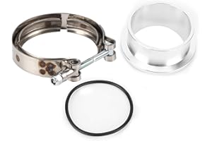 Qiilu V-Band Flansch, Edelstahl V-Band Klemmen Turbo Kompressor V-Band Flanschklemme Passend für Holset HX35 HX35W HX40W