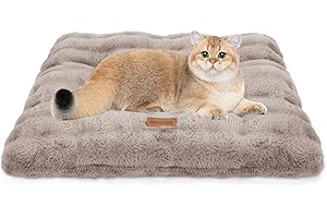 Nobleza Katzenbett Flauschig und Weich, Verdickte Katzendecke für Katzen Waschbar Rutschfestes, Hundebett für Kleine Hunde und Katzen, 50 x 40 x 8 cm, Braun