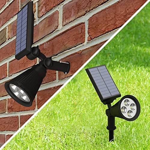 ZEEFO Solarleuchten LED Spot Leuchte Solar Gartenleuchten Außenwandleuchte 180 ° einstellbar Wandleuchte Wasserdicht Sicherheit Nachtlichter für Landschaftsbeleuchtung , Auffahrt, Rasen, Spazierweg, Garten, Terrasse, Ground (Colorful LED) - 4