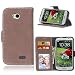 Produktbild GHC Cases & Covers, Für LG Optimus L70 D320 Dual D325 Solid Color Premium PU Ledertasche Deckel Mattglas Flip Stand Case Etui mit Etikettenrahmen (Color : 3, Size : LG Optimus L70 D320 Dual D325)