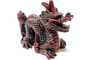 JRose Collections Red Dragon Statue Money Dragon Feng Shui Chinese for Prosperity and Good Fortune - 7.5cms High Gothic Decorative Ornament Ideal for Womens Gifts and Collectible Figurines. JR1068