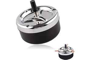 AONAYO Posacenere con coperchio girevole, posacenere per esterni, moderno posacenere girevole, antivento per esterni, posacenere con coperchio, adatto per feste in casa e in ufficio