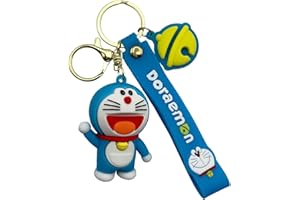 AUTOZOCO Llavero Doraemon silicona, Goma, Llavero de Figura de Doraemon, dibujo animado, 6 cm, Silicona