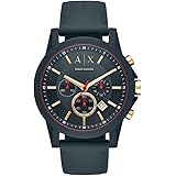 Armani Exchange Men's Chronograph Quartz Watch with Silicone Strap AX1335