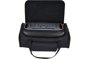 Yaowanguan Hülle Tragetasche Umhängetasche mit zusätzlichen Aufbewahrungstaschen für JBL PartyBox On-The-Go Party Lautsprecher, Mikrofone, Kabel, Telefon und Zubehör (Schwarze Hülle)