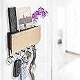 Echehi 5 Hooks Key Holder, Easy to Install Key Hooks Wall Mounted, Small Key Rack, Coat Rack, Letter Rack, Suitable for Entry Areas and Behind Doors. Black