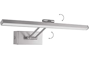 MAZZOLA LUCE Applique luce da parete per sopra specchio bagno o quadro led 12w 3000k ip20 nichel satinato squadrato moderno orientabile