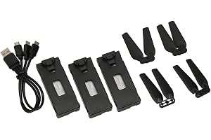 3st 3,7V 1800mAh Drönarbatteri med Propellerblad för E88 E525 E99 E99PRO P1 K3 S1, Plug and Play RC UAV-batteri