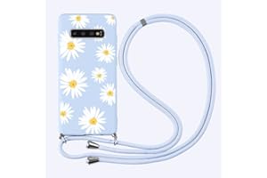 Yoedge Funda con Cuerda para Samsung Galaxy S21 Plus 5G 6,7",Púrpura Claro TPU Silicona Mate Dibujos Animados Case con Colgante Ajustable Correa de Cordón Cárcasa para Samsung S30 Plus / S30+,Flor 3