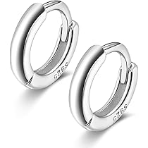 Orecchini A Cerchio In Argento Sterling 925 Da Uomo - Foto 12