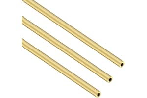 iMeistek Lot de 3 tubes ronds en laiton, longueur 300 mm, diamètre extérieur 5 mm, épaisseur 1 mm, tube droit sans couture pour travaux manuels