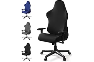 EOZAKAVOD Coprisedia da Gaming Coprisedia da Gioco Elasticizzata Rivestimento per Sedia da Gioco Rimovibile e Lavabili Copertura per Sedia da Gaming per Sedia da Ufficio,Sedia da Gioco,Stile Racing (Nero, 1Set)