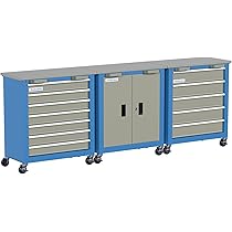 Cassettiera Portautensili COSTWAY 4 Cassetti Con Ruote - Carrello Attrezzi Regolabile, 59x28x102 Cm, Nero/Rosso - Foto 8