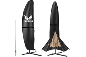 PATWING Funda Protectora para Sombrilla,Funda Sombrilla Jardin Impermeable,Jardin Impermeable,Resistente 600D Oxford,Parasol Cover Patiode Parasol(190*30*81/46cm 600D)