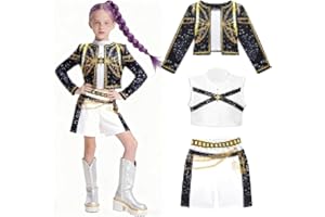 DTXYBC Costume per bambini, 3 Pezzi Costume da per bambine, Huntrix Merch Costume, Koreanpop Costume Per Bambina, Anime Cosplay Costume, per Arnevali,Carnevali e Feste a Tema