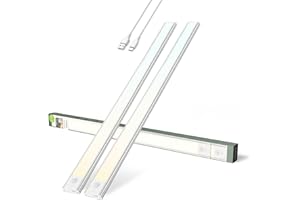 Brendz Lampe LED Rechargeable, LED Cuisine Sous Meuble, 2 x 60cm, USB-C, 4400mAh, 3 Températures de Couleur, Dimmables, Magnétique, Lumiere Cuisine, Puyo Argent