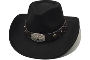 Willheoy Cowboy Hat for Women Western Hat for Men Cowboy Felt Hat Adjustable Outdoor with Shapeable Brim