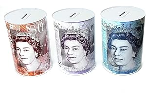 Bargain House Savings Tin - Ideal for Gifting to Friends, Family & Kids - £20 or £50 Random Money Tin Sent (Random Pack of 3)