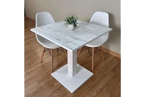 Generico Mesa de bar | Bistrot | Restaurante cuadrado con pie central 60/70/80 cm colores surtidos (blanco antiguo A428 - blanco, 70 x 70)