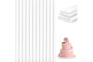 BHSTTNIXP 12 PCS 30cm/11.81inch Cake Dowels for Tiered Cakes,Plastic Rod for Cake Tier Supports,Cake's Supports for Tiered Cakes,Cake's Piling Straw Dowel Rods for Stacking Supporting