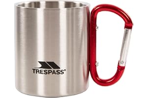 Trespass Bruski, silver, dubbelväggig aluminium karbinhake campingkopp 230 ml