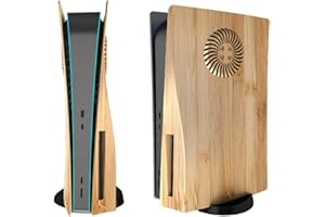 Hzxkqmil Placas Cubierta Placa Frontal para PS5 Consola Disc Edition, Carcasa de Repuesto con Ventilación Placas Laterales Funda ABS Accesorios a Prueba de Golpes para PS5 Consola, Woodgrain