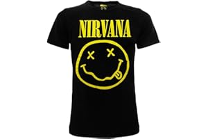 CRAZY FOR ROCK Camiseta Nirvana Smile Original Adulto Niño Niño Niño Producto Oficial Negro Camiseta Rock