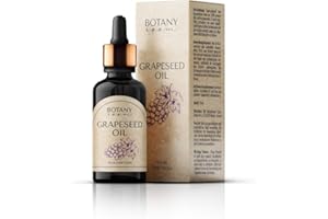 Olio di semi d'uva, biologico, 50 ml, 100% puro, spremuto a freddo, cura per viso, corpo, capelli, per pelli secche e sensibili, in qualità premium BotanyRoom®