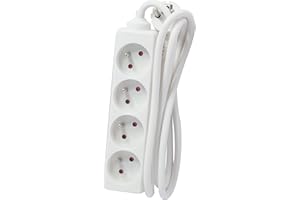 Bloc multiprise 4x16 A - Longueur 3 m - Blanc - Chacon