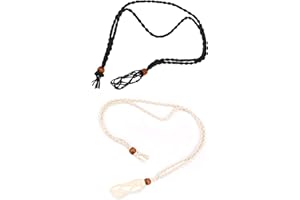 KINBOM 2Pcs Halskette Schnur Leer Stein Halter, Wiederverwendbar Handgefertigt Verstellbar Extra Groß Indische Halskette Schnur für DIY Handwerk Schmuck Kristalle Perlen Anhänger Amulett Jade