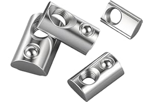 QANCEN 40 pièces Écrous en T à Ressort M6, Écrous Coulissants avec Bille de Centrage Compatibles Série 40, Rainure 8 T pour Profilé en Aluminium, CNC et Imprimante 3D