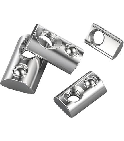 GETLITOOL 100 x groefstenen met centrering bol M8, aluminium profiel 4040 moer 8 hamermoeren, inzwenkbare moeren met kogelzware type I, verzinkt staal voor Euro-standaard 4040 4080 aluminium profielen