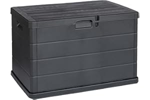 URBNLIVING 200L Large Lockable Garden Storage Box - Outdoor Chest for Cushions, Tools, Toys - Polypropylene Build, Ventilated Design, Built-in Handles, Easy Assembly, Durable & Space-Saving