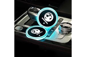 NURCIX 2PCS Car LED with Logo Coaster, FOR Vauxhall Auto Drink Cup Holder Non-Slip Mat USB Insert Charging Atmosphere Light Cup Mat