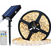 Forlfe 10 Metre G&uuml;neş Enerjili LED Şerit Işık, 20W 320 L&uuml;men, IP65 Su Ge&ccedil;irmez, 8 Modlu Uzaktan Kumandalı, Otomatik Sens&ouml;rl&uuml; 