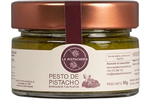 LA PISTACHERIA Pesto De Pistacho Gourmet Ideal Para Pasta Entrantes Y Recetas Mediterráneas Sabor Intenso Textura Cremosa Salsa Natural Lista Para Usar Producto de Calidad (90 gr)