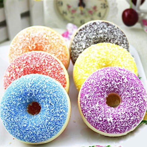 Pochers® Squishy Squeeze Stress Reliev-er Soft Colourful Doughnut Scented Slow Rising Toys-Random