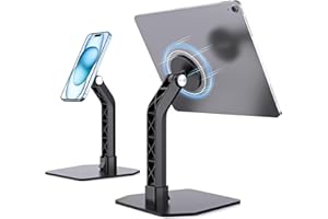 BoYata Magnetic Tablet Stand, Multifunctional Tablet Holder, 360° Adjustable Rotating Tablet Desk Holder Handheld Stand, Compatible for iPad Pro/Air/Mini, iPhone, Android & Other Tablets from 5-13"