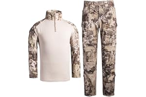 Czen Camisa de Combate Militar Hombre, Uniforme TáCtico, Camisas de Manga Larga Pantalones Trajes Camisa Airsoft Bdu Traje de Camuflaje de Paintball
