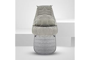 SHALWINN Pushchair Footmuff,Baby Stroller Cosy Toes Liner Buggy Padded,Universal Baby Sleeping Bag Footmuff,Windproof Warm Thick Cotton Pad Fitting for Pushchairs Strollers Prams Buggy, 0-6 Age (Grey)