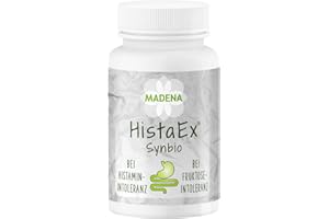 ‎MADENA MADENA HistaEx Synbio – Milchsäurebakterien und Bifidobaktieren bei Histaminintoleranz und Fruktoseintoleranz – 60 Kapseln + 2 lösliche Ballaststoffe, Tagesdosierung von 20 Mrd. Keimen