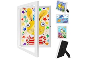 Relland Marcos de Fotos Multiples Marcos para Cuadros Marco Dibujos Infantiles, Cambiar Marco A4 Marcos para Dibujos de Niños Blanco, 2 Piezas