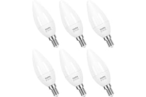 Vanke E14 LED Light Bulbs, Warm White 2700K, 6W (40W Incandescent), SES Small Screw Candle in Light Bulb, 470lm, Pack of 6, Non-Dimmable