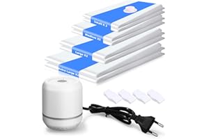 Cexovo Sac Sous Vide Vêtements Sous Vide Aspirateur Aspirateur et Pompe Électrique Sac de Rangement Sous Vide Ensemble (2 Jumbo 2 Grands 2 Moyens 2 Petits) pour VêTements Couettes Voyages